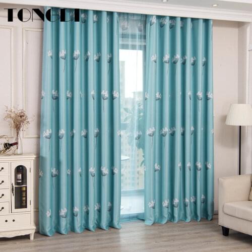 TONGDI Blackout Curtains Elegance Floral Printing High-grade Decoration For Home Hotel Christmas Party Bedroom Living Room