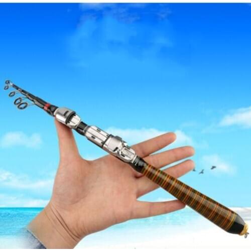 New Telescopic Fishing Rod Mini Pocket Size Rotating Ultra-light 1.2m 1.5m 1.8m 2.1m 2.4m Fishing Rod Rotating Fishing Rod 2021