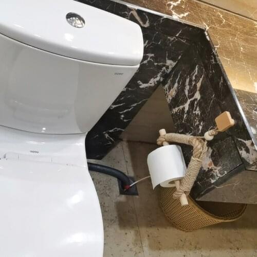 Towel Rack with Wooden Hook, No Nails, Set of Toiletries, Kitchen,bathroom Accessories Paper Towel Dispenser Wall Mounted