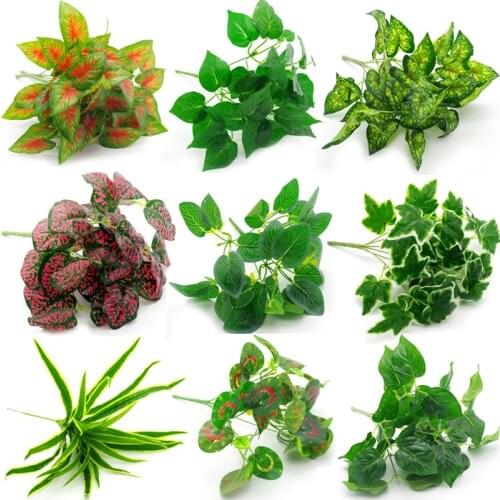 Artificial Green Vine Ivy Branches Leaf Plant Wall Hanging Plastic Rattan Grass Bonsai Home Wedding Decor Flowers Accessories