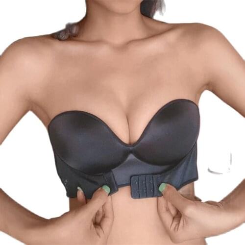Women Invisible Bras Front Closure Sexy Push Up Bra Underwear Lingerie for Female Brassiere Strapless Seamless Bralette ABC Cup