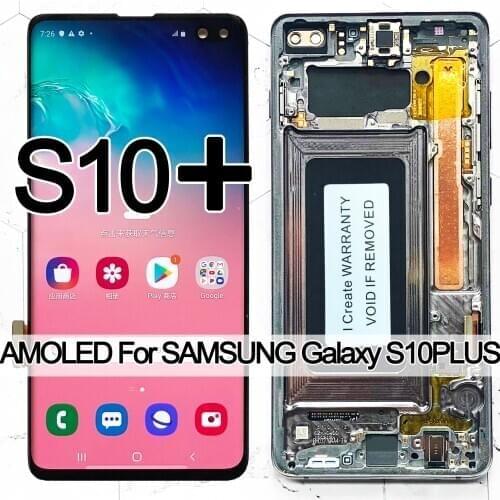 3040x1440 Original AMOLED 6.4'' S10 PLUS LCD For SAMSUNG Galaxy S10+ SM G9750 G975F Display Touch Screen Digitizer Replacement