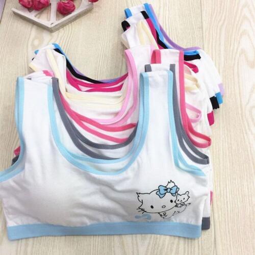 10Pc/lot Girls Bra Development Period Printed Character Underwear Girls Bra Sport Undies Kids Girls Training Bras 10-14Y