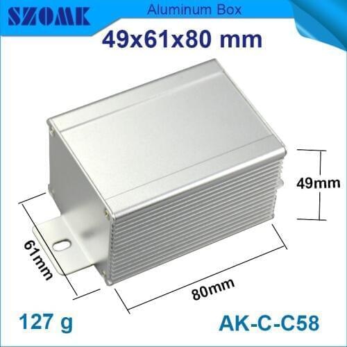 10 pcs/lot silver electronics aluminium case which can be customed by color, length, openings, silk-screen and laser engraving