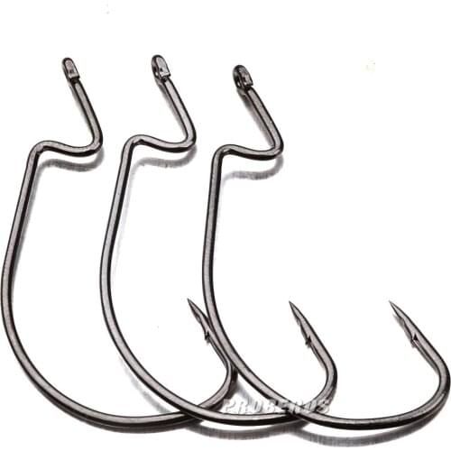 10pcs Fishing Gear Soft Bug High Steel Carbon Bass Barbed Hooks Wide Crank 5/0 # -1/0 # Fishing Hook Hooks High Carbon Steel