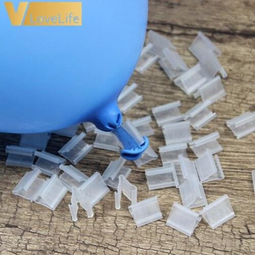 100PCS White Clear Latex Balloon Clip Sealing Clip Balloon Accessory Balloons Seal Tie Party Supplies