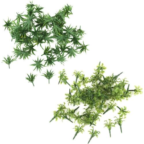 100Pcs Green Bushes Shrub Model Grass Ground Cover Train Railroad Diorama Scenery Landscape Layout Accessory 1:42-1:200 HO N Z