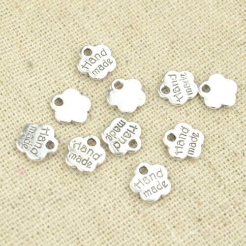 150 Pcs 8*8 mm Antique Silver color Tone flower Charms DIY Jewelry Making S216