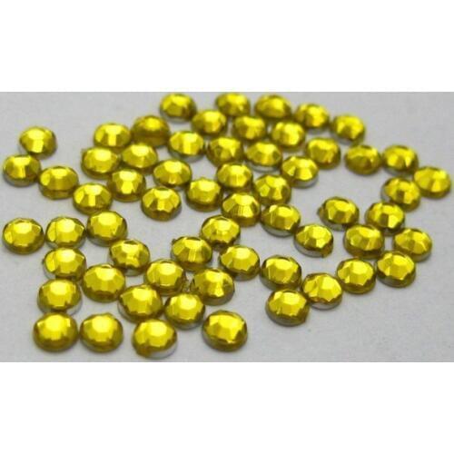 2000 Gold Acrylic Round Rhinestone Gem Flatback Bead 2.5mm +Storage Box