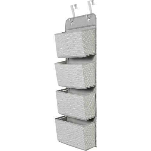 4 Tier Door Hanging Hook Organiser Shoes Storage Pockets Bag Wardrobe