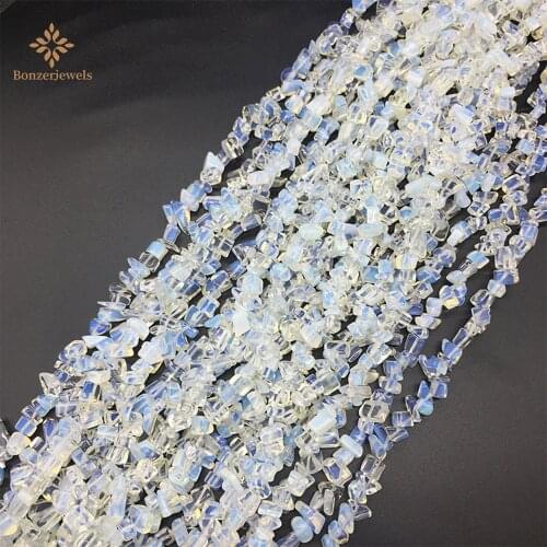 5-8mm Opalite Freeform Chips Natural Stone Gems Jewelry Findings Beads Strand 30 inch For Diy Jewelry Making