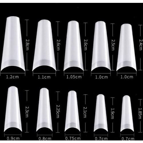 500pcs/bag Clear Natural False Nail Tips French Coffin False Nails Tips 10 Sizes-#0-#9 Flat Head Fake Tips For Manicure Nail ART