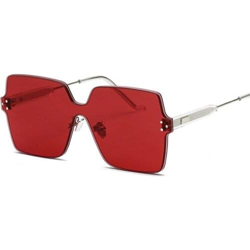 Candy color square sunglasses box one-piece Sunglasses female sunglasses oversized sunglasses