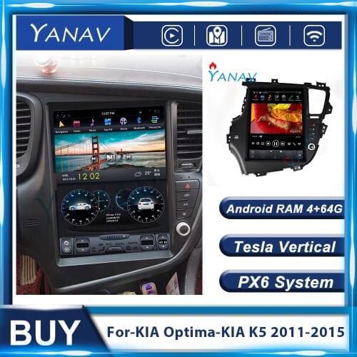 12.9 inch Car Radio Android GPS Navigation For-KIA Optima-KIA K5 2011-2015 Vertical HD Screen Car Audio Multimedia MP3 Player