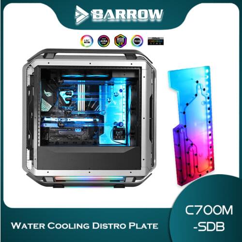 Barrow Distro Plate For Cooler Master C700M, Computer Case Waterway Cooling Board, MB 5V ARGB SYNC,C700M-SDB