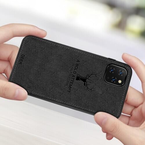 MAKAVO For iPhone 11 Case Retro Fabric Cloth Texture Soft Cover Case For iPhone 11 Pro Max Phone Case Capa Fundas