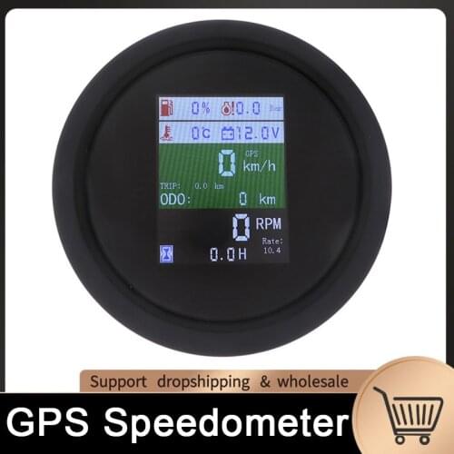 Digital GPS Speedometer 6 in 1 Multi-functional Gauge Fuel Level 0-9999 RPM Tachometer Water Temp Oil Pressure Fit For Car Boat