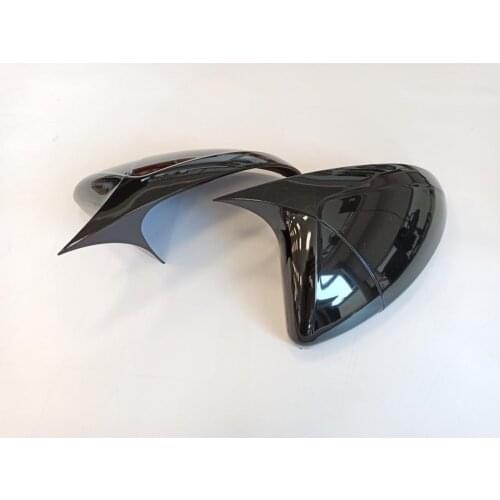 For Hyundai Accent Blue Bat Side Mirror Cover Piano Black Bright Style Modified Accessories