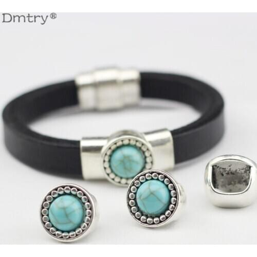 Dmtry 10pcs Fashion Jewelry Making Accessories Material For Making Bracelet Use With 10*5mm Leather Charms Beads Finding BB0010