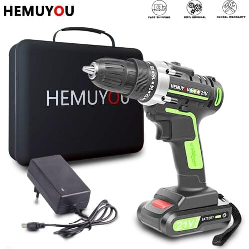 Electric Drill Cordless Screwdriver Mini Wireless Lithium-Ion Battery 12V 16.8V 21V Power Tools Speed and Torque Adjustable