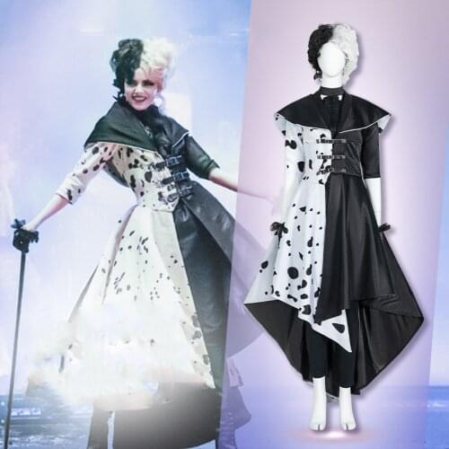 European and American Fantasy Movies Cruella De Vil The Cruella Same Cos Clothes Dalmatian Party Evening Dress