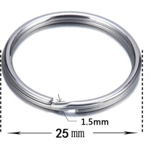 20pcs 25mm KeyRing Kay Chain Round Split Key Rings Keychain With Nickel Compass EDC Key Ring Keychain Connector Accessories Tool