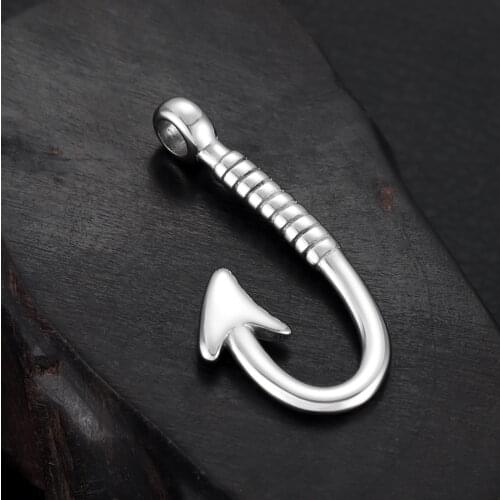 Stainless Steel Hooks Pendant Hole 4mm Bracelet Clasp Fishhook Jewelry Making Findings Charms DIY Supplies Accessories Wholesale