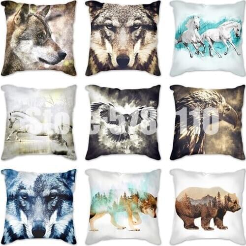 Horse eagle elephant deer lion Pillowcase Decorative Sofa Cushion Case Bed Pillow Cover Home Decor Car Cushion Cover Pillow Case