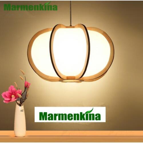 Japanese style pumpkin chandelier tatami lamp restaurant study solid wood chandelier restaurant personality creative chandelier