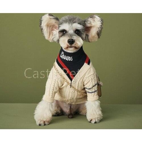 Fashion Design Dog Sweater Winter Dog Jumpers Warm Puppy Cardigan Outfit Clothes Pet Jacket Coat For Teddy Schnauzer Bulldog