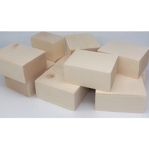 DIY Wooden Square Block Set For Building House Model Mini Furniture Chair Table Wood Block Material