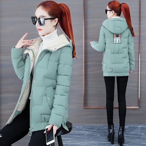 2020 New Winter Parkas Women Jacket Coats Thick Down Cotton Padded Parka Hooded Short Jacket Loose Casual Warm Outwear Plus Size
