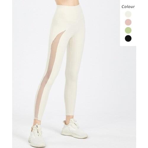 INS Popular Style High Waist Yoga Leggings Women Stretch Tights Fitness Trousers Quick Dry Mesh Patchwork Running Sports Pants