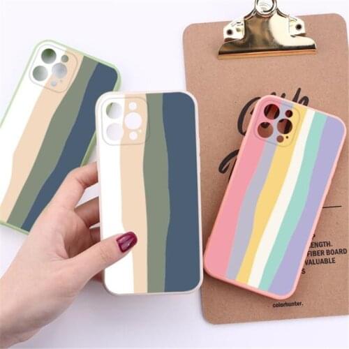 Rainbow TPU Mobile Phone Case 3D Liquid Silicone Soft Cover For iPhone 11 12 Pro Max 7 8 6S Plus XR X XS MAX Phone Protect Case
