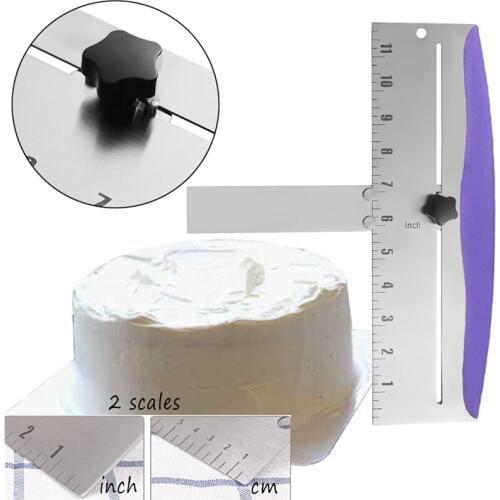 Stainless Steel Adjustable Cake Scraper Smoother Adjustable Fondant Spatulas Cake Edge Smoother Cream Decorating Cake Tools