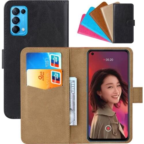 Luxury Wallet Case For OPPO Reno5 5G PU Leather Retro Flip Cover Magnetic Fashion Cases Strap