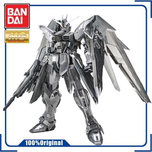 BANDAI MG 1/100 ZGMF-X10A Freedom Gundam 2.0 Silvery THE GUNDAM BASE Limit Assembly Model Action Toy Figures Gifts for Children