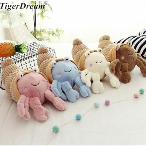 One Piece Creative Simulation Hermit Crab Plush Toys Soft PP Cotton Stuffed Animals Crabs Dolls Cushion Sleeping Pillows 4 Color
