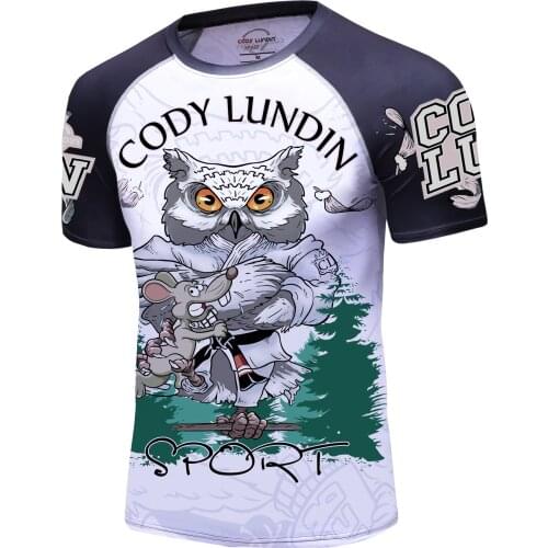 Customized design custom printed rash guard, bbj,mma short sleeve sportwear