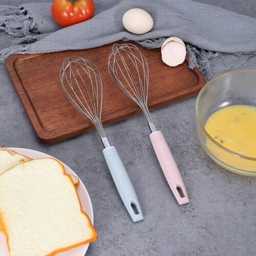 Stainless Steel Egg Stirring Balloon Whisk Manual Egg Beater Mixer Blue Pink Color Kitchen Baking Utensil Cream Butter Whisk