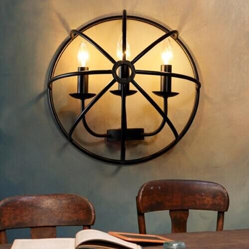 Vintage Industrial Wall Lamp Retro Metal Wall Sconce Light Fixtures Bedroom Cafe Bar Kitchen Wall Candle Lights Home Loft Decor
