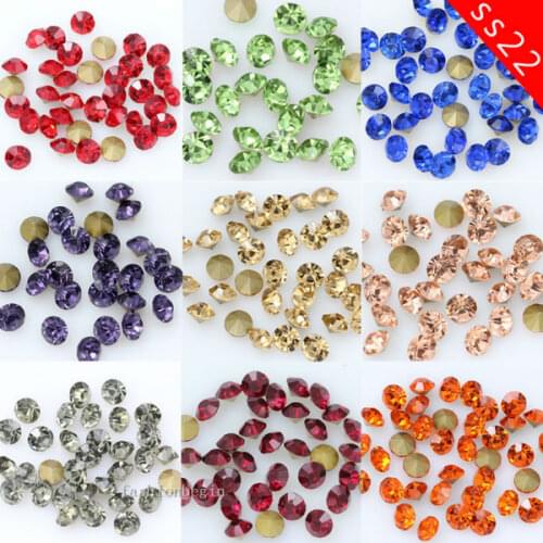 Top quality 720p ss22 5mm Round color Point Back czech Crystal Rhinestone Glass chatons Nail Art Gem craft jewelry making beads