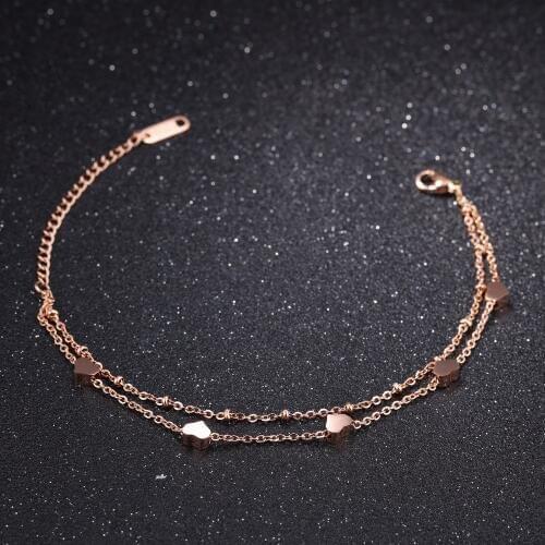 2020 Many Heart Shape Bracelets For Women Charm 316L Stainless Steel Rose Gold Color Bracelet Bangles Female Jewelry Gift Girl