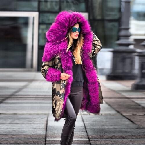 Winter Jacket Women Camouflage Parkas Hooded Fur Collar Cotton Padded Thick Warm Coat Women manteau femme hiver kurtka damska