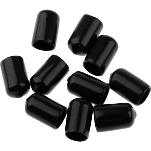 10X Rubber Billiard Pool Cue Tips Head Cover Ferrule Slip-on Protector Black