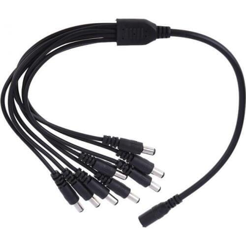 15pcs 1 to 8 DC Power 8-Port Splitter Adapter Adaptor Cable CCTV Camera 5.5 x 2.1mm