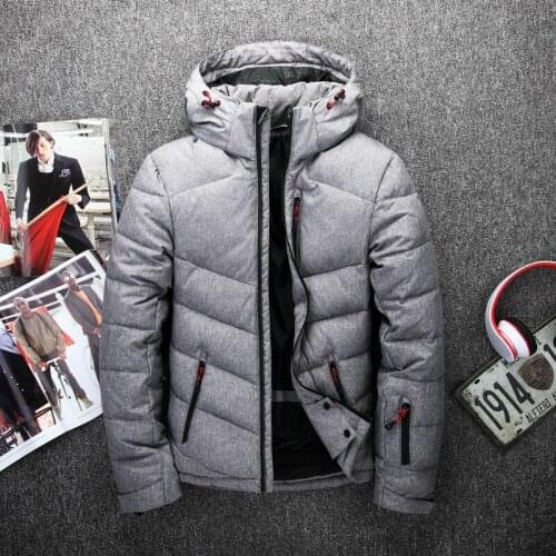 2017 Mens White Duck Down Jackets Padded Men Parkas Warm Winter Coat Hooded Man Jacket Jaquetas Masculina Inverno