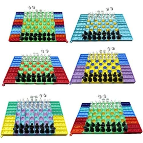 2021 Antistress Intelligent Chess Push Bubble Fidget Toy Press Chessboard Kid Adult Family Simple Game Entertainment Sensory Toy