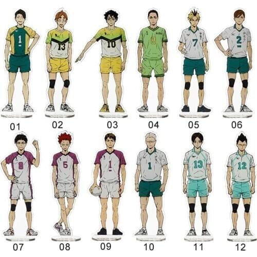 Anime Haikyuu Hinata Kageyama Tsukishima Sugawara Family Acrylic Stand Figures Plate Holder Stand Model Plate Decor Gift