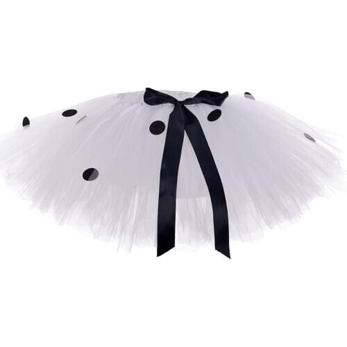 White Dalmatian Children Girls Tutu Skirt Polka Dot Toddler Baby Girl Tulle Skirt Tutu Kids Birthday Party Costume Girls Skirts